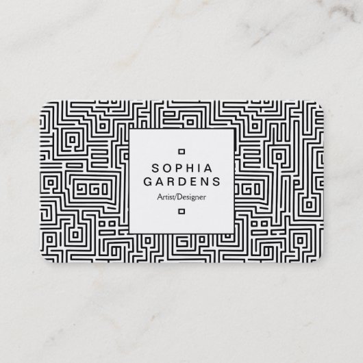 Étiquette carré 04 - Motif Kuba Maze (Devant)