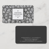 Étiquette carré 05 - Motif à fleurs (Devant / Derrière)