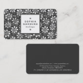 Étiquette carré 05 - Motif à fleurs (Devant / Derrière)