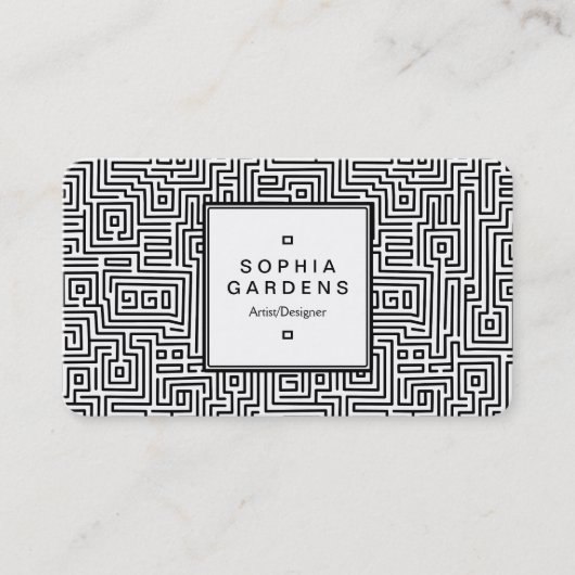 Étiquette carré 05 - Motif Kuba Maze (Devant)