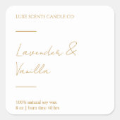 Étiquette Carré à bougie parfumée Gold & Lux (Devant)