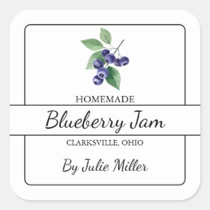 Étiquette Carré à confiture de bleuets maison