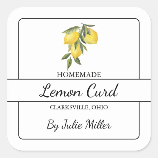 Étiquette Carré citron-curd fait maison (Devant)