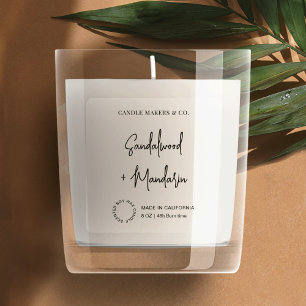 Étiquette Carré de chandelle transparent moderne t