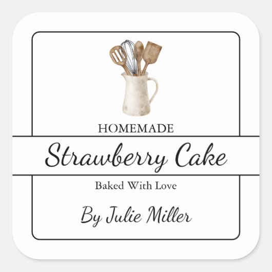 Étiquette Carré de Cuisine de cuisson maison (Devant)