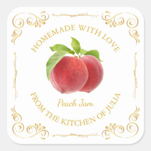 Étiquette Carré de  de confiture vintage fait mais