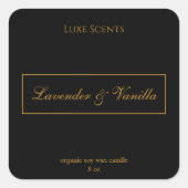 Étiquette Carré élégant parfumé bougie (Devant)