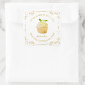 Étiquette Carré vintage Cupcake (Sac)