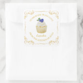 Étiquette Carré vintage Cupcake (Sac)