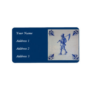 Étiquette Carreaux bleus Delft - Modèle