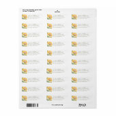 Étiquette Carreaux floraux de l'abbaye - Jaune (Feuille entière)