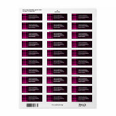 Étiquette Carreaux Punk Rose Chaud (Feuille entière)