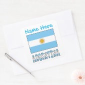 Étiquette carrée personnalisée Drapeau Argentine (Enveloppe)