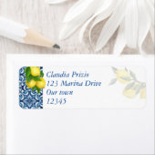 Étiquette Carrelage bleu et citron Amalfi Positano adresse d (En situation)