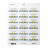 Étiquette Carrelage bleu italien au citron élégant  (Feuille entière)