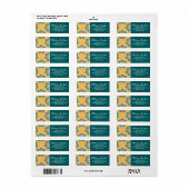 Étiquette Carrelage Mandala floral en Orange et Turquoise (Feuille entière)