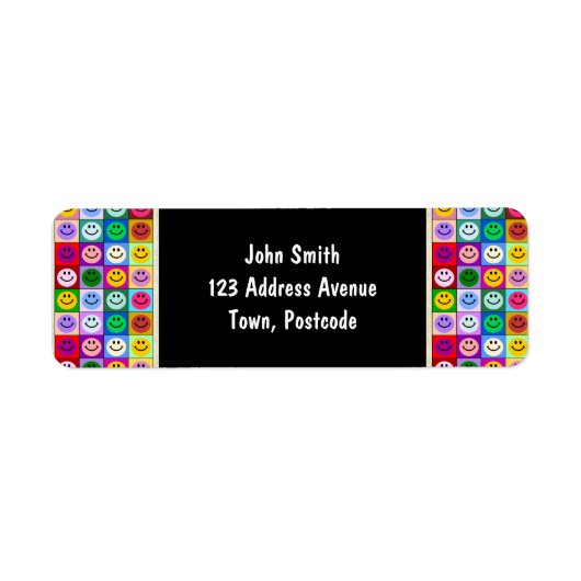 Étiquette Carrés de face arc-en-ciel (Devant)