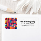 Étiquette Carrés et formes Abstraits colorés (En situation)