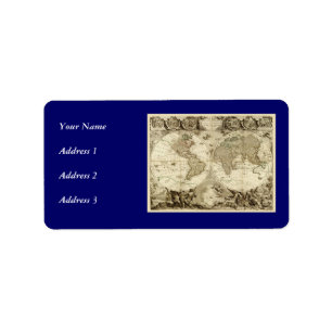 Étiquette Carte 1708 du monde par Jean Baptiste Nolin