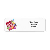 Étiquette Carte BINGO avec boules BINGO (Devant)