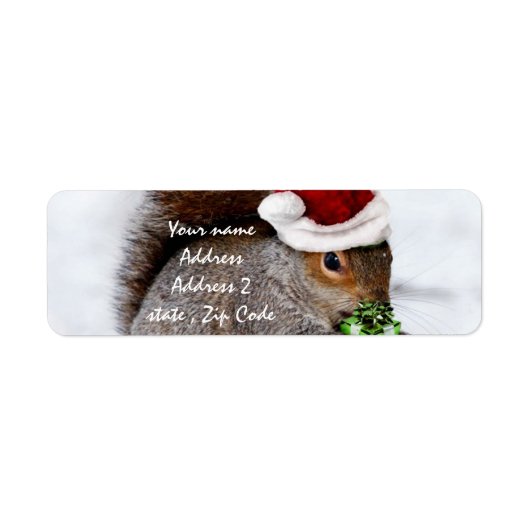 Étiquette Carte Christmas Squirel (Devant)