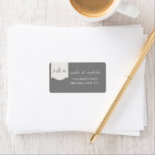 Étiquette Carte d'adresse ruban mariage moderne (En situation)