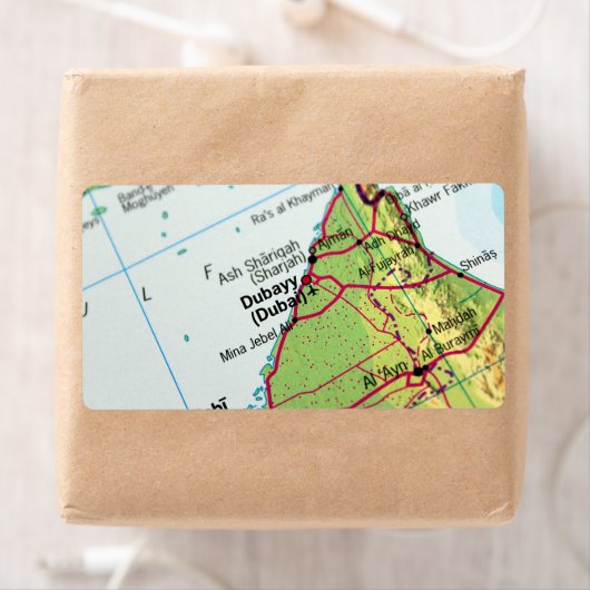 Étiquette Carte de Dubaï (En situation)