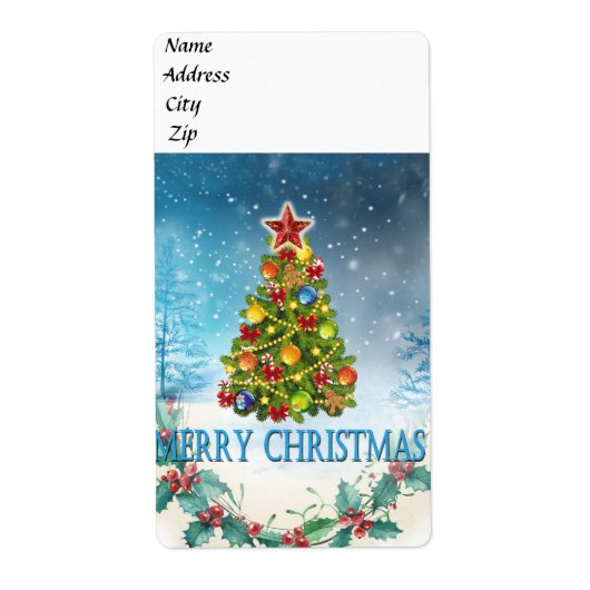 Étiquette Carte de Joyeux Noël (Devant)