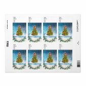 Étiquette Carte de Joyeux Noël (Feuille entière)