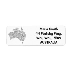 Étiquette Carte de l'argot australien