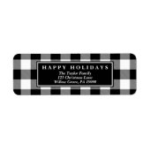 Étiquette Carte de Noël du Motif de Buffalo Noir (Devant)