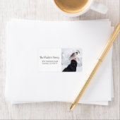 Étiquette Carte de Noël Winter Bird In Hand (En situation)