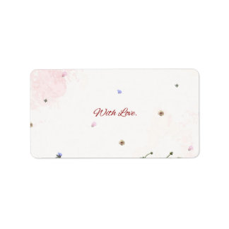 Étiquette Carte de note pliée florale « Avec amour » – Bota