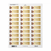 Étiquette Carte de retour de mariage avec photo dorée  (Feuille entière)