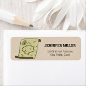 Étiquette Carte de style ancien pour les chasseurs de trésor (En situation)