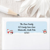 Étiquette Carte de vacances Cartoon Penguin (En situation)