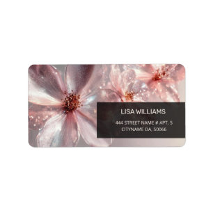 Étiquette Carte de visite de fleurs métalliques brillantes r