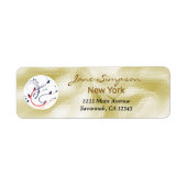 Étiquette Carte de visite élégante avec texture dorée (Devant)