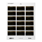 Étiquette Carte de visite Faux Gold Foil Confetti | Noir (Feuille entière)