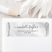 Étiquette Carte de visite moderne chic Monogram marbre Étiqu (En situation)