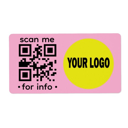 Étiquette Carte de visite QR Code Logo Moderne Rose Noir Ent (Devant)