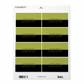 Étiquette Carte de visite Simple Moderne Contraste (Feuille entière)