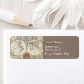 Étiquette Carte de voyage du monde Antique Vintage (En situation)