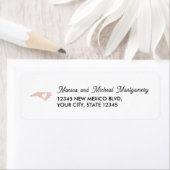 Étiquette Carte d'état de la CAROLINE DU NORD avec coeur - N (En situation)