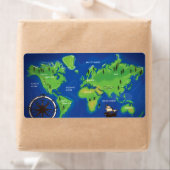 Étiquette Carte du monde (En situation)