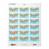 Étiquette Carte du monde,Chaises (Feuille entière)