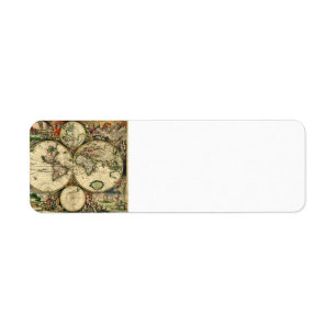 Étiquette Carte du monde de 1689 cadeaux