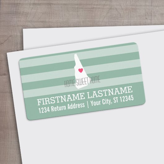 Étiquette Carte du New Hampshire Accueil Amour de l'État - C