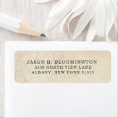 Étiquette Carte géographique vintage opaque | Adresse de ret (En situation)