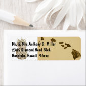 Étiquette Carte Hawaii et ananas (En situation)